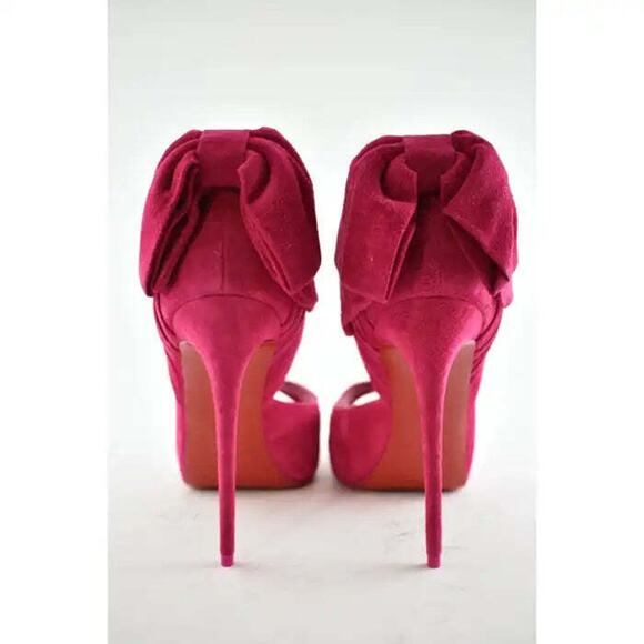 Christian Louboutin Rabakate Alta 120 Bomba Pink Suede Platform Heel Pump 37.5 - Picture 10 of 12